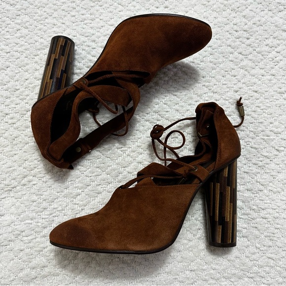 Free People Nouvella Wrap Brown Heels Brown Women’s Size 40 NIB - Picture 3 of 11